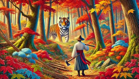 The Woodcutter and the Tiger – A Story About Courage and Compassion Hidden Within Korean Folklore!